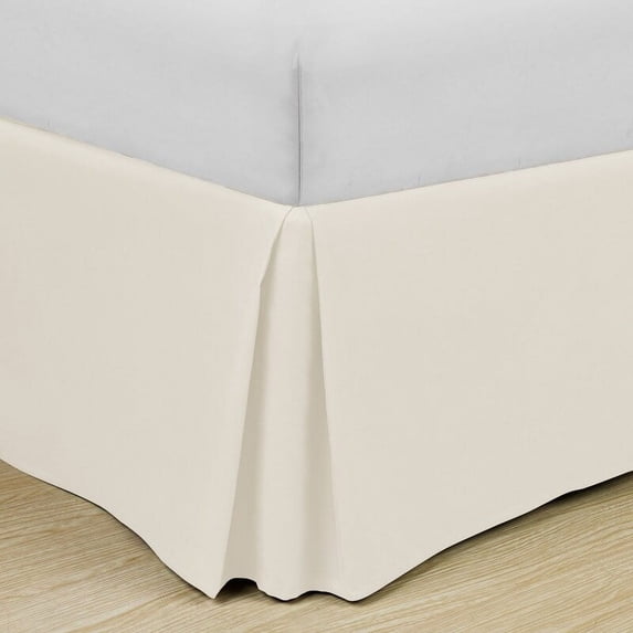 Swift Home Basics Pleated Microfiber 14-inch Drop Bed Skirt Coconut Milk Full