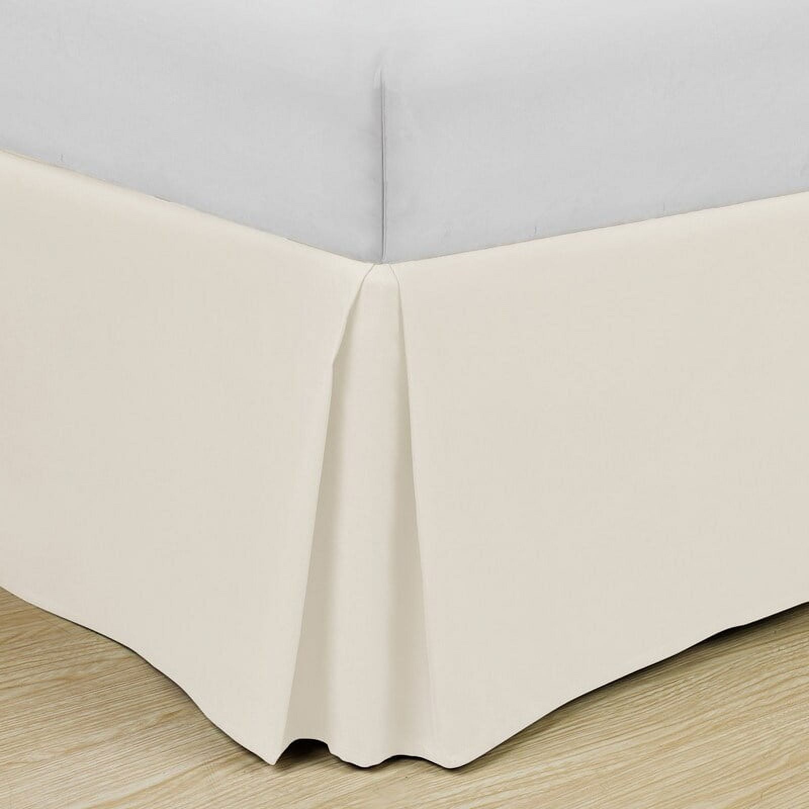 Swift Home  Basics Pleated Microfiber 14-inch Drop Bed Skirt Coconut Milk Queen