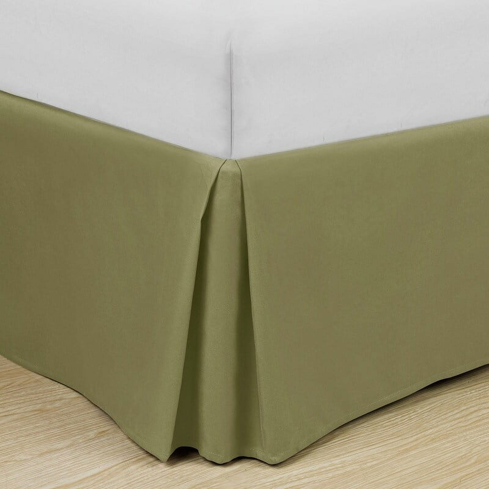 Swift Home Basics Pleated Microfiber 14-inch Drop Bed Skirt Sage Queen - Walmart.com