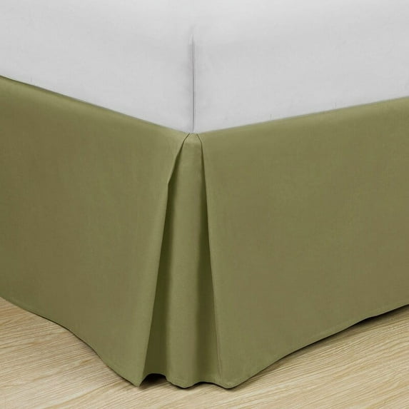 Swift Home Basics Pleated Microfiber 14-inch Drop Bed Skirt Sage Queen