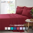 thumbnail image 1 of Swift Home Bonus Pillowcases Eco Friendly Bamboo Blend Sheet Set, 4 PC, Twin, Burgundy, 1 of 6