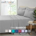 thumbnail image 1 of Swift Home Bonus Pillowcases Eco Friendly Bamboo Blend Sheet Set, 6 PC, King, Light Gray, 1 of 6