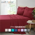 thumbnail image 1 of Swift Home Bonus Pillowcases Eco Friendly Bamboo Blend Sheet Set, 6 PC, Queen, Burgundy, 1 of 5