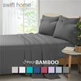 thumbnail image 1 of Swift Home Bonus Pillowcases Eco Friendly Bamboo Blend Sheet Set, 6 PC, Queen, Charcoal Gray, 1 of 6