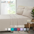 thumbnail image 1 of Swift Home Bonus Pillowcases Eco Friendly Bamboo Blend Sheet Set, 6 PC, Queen, Cream, 1 of 6