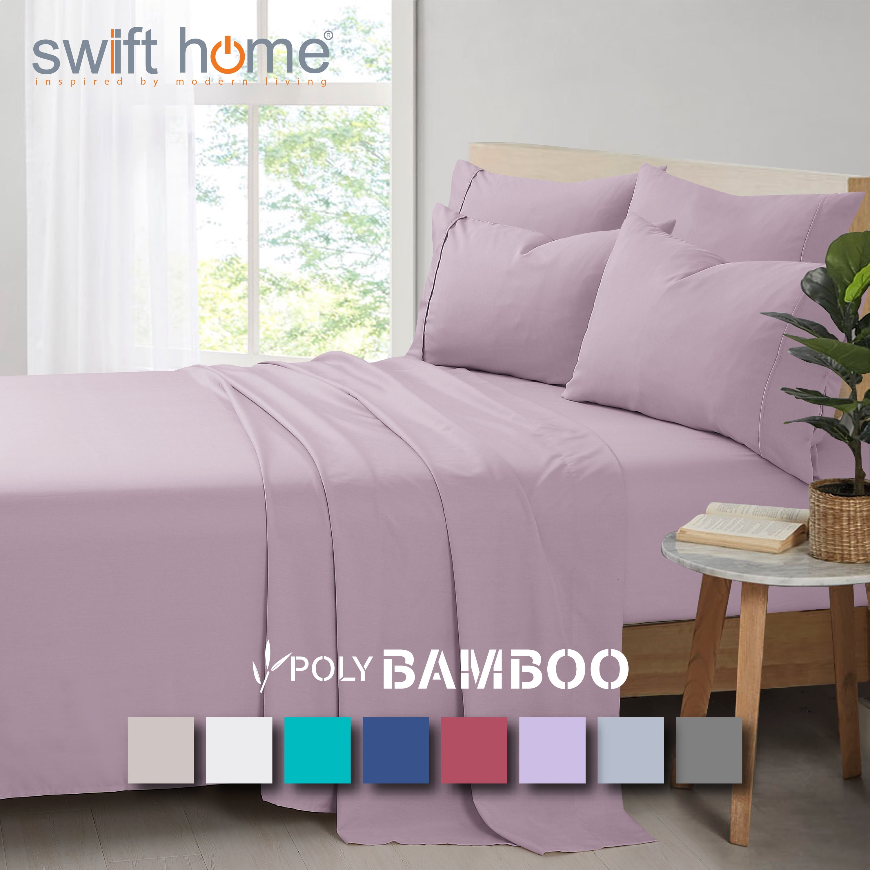 Lavender Queen Eco-Friendly Bamboo Blend Sheet Set with Bonus Pillowcases