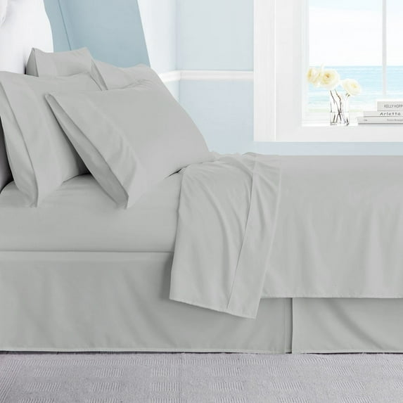 Swift Home Premium Ultra Soft Microfiber 6-Piece Sheet Set with Extra Pillowcases Light Grey California King