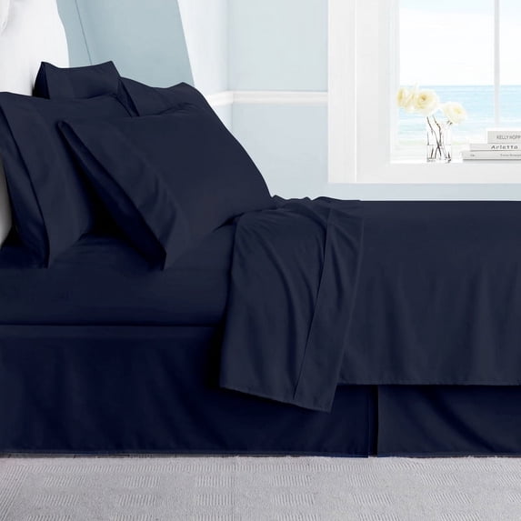 Swift Home Premium Ultra Soft Microfiber 6-Piece Sheet Set with Extra Pillowcases Navy Twin XL