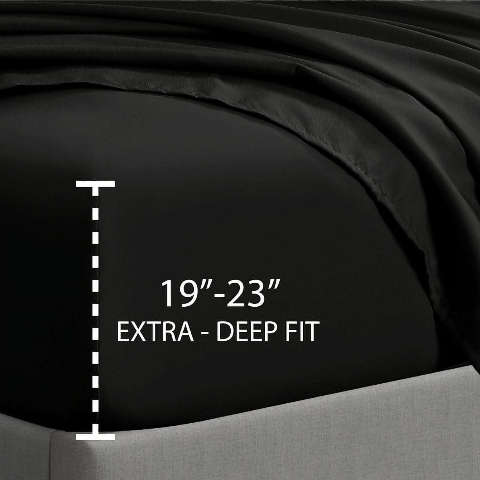 Full Size Black Microfiber Deep Pocket Fitted Sheet