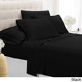thumbnail image 1 of Swift Home  Premium Ultra Soft Microfiber 6-Piece Sheet Set with Extra Pillowcases Black King, 1 of 5
