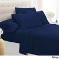 thumbnail image 1 of Swift Home  Premium Ultra Soft Microfiber 6-Piece Sheet Set with Extra Pillowcases Navy King, 1 of 5