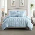 thumbnail image 1 of Swift Home Home Essential Stylish Extra Plush Extra Soft Floral Pintuck Bedding Comforter Set Baby Blue Twin - Twin XL 2 Piece, 1 of 4