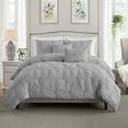 thumbnail image 1 of Swift Home Home Essential Stylish Extra Plush Ultra Soft 3D Hand Embroidered Floral Pintuck Bedding Comforter Set Grey Twin - Twin XL 2 Piece, 1 of 5