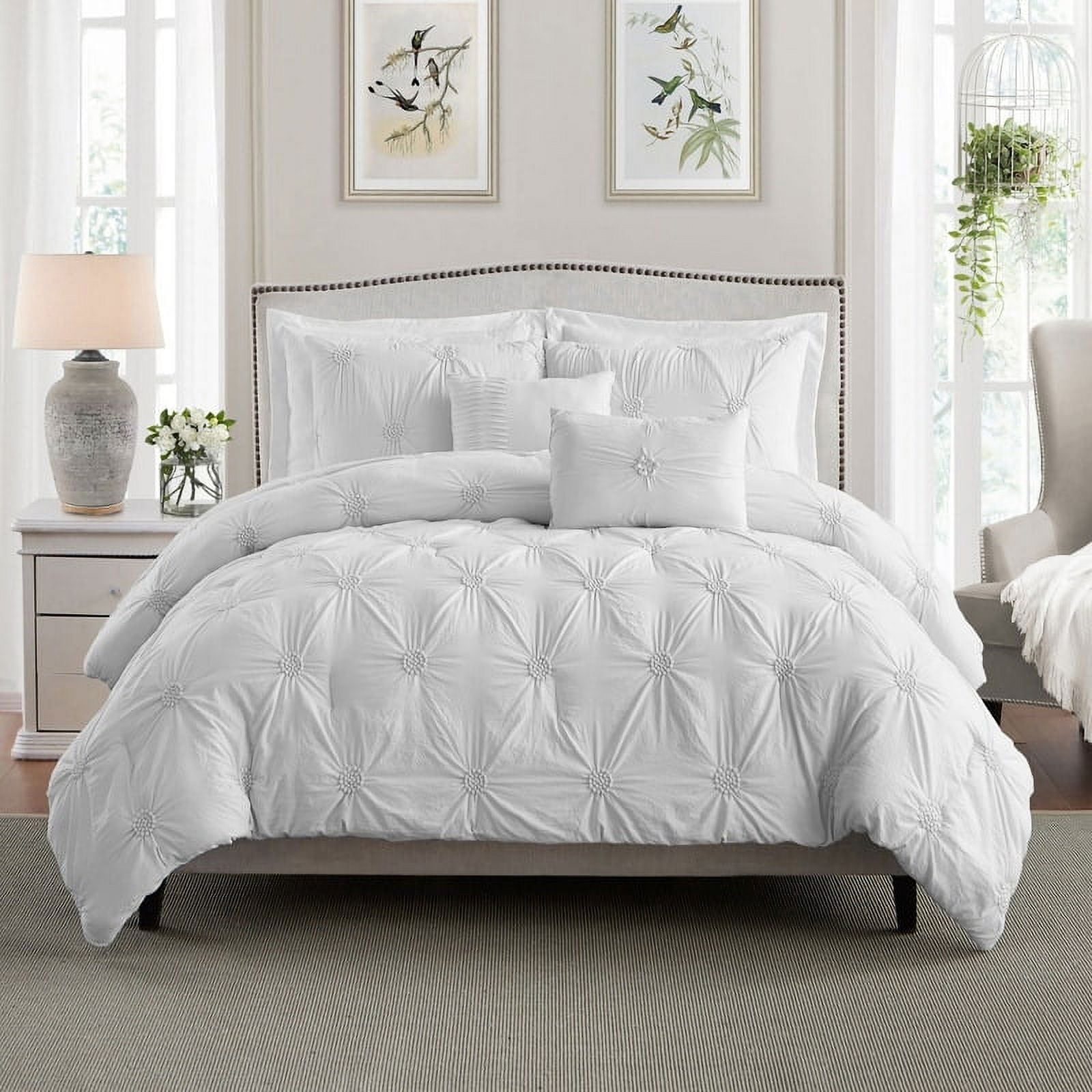 White Twin Down Alternative Microfiber Comforter Set