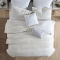 thumbnail image 1 of Swift Home Marilla 100% Cotton Clipped Dots Stripes Jacquard 5-Piece Bedding Comforter Set Ivory - Queen, 1 of 5