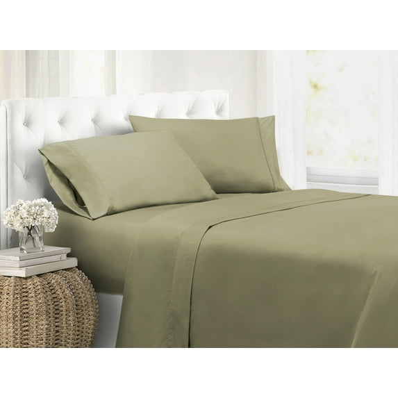 Swift Home Modern Ultra Soft 3-Piece Sage Easy Fit Microfiber Sheet Set, Twin