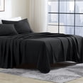 thumbnail image 1 of Swift Home Modern Ultra Soft 4-Piece Black Easy Fit Microfiber Sheet Set, King, 1 of 6