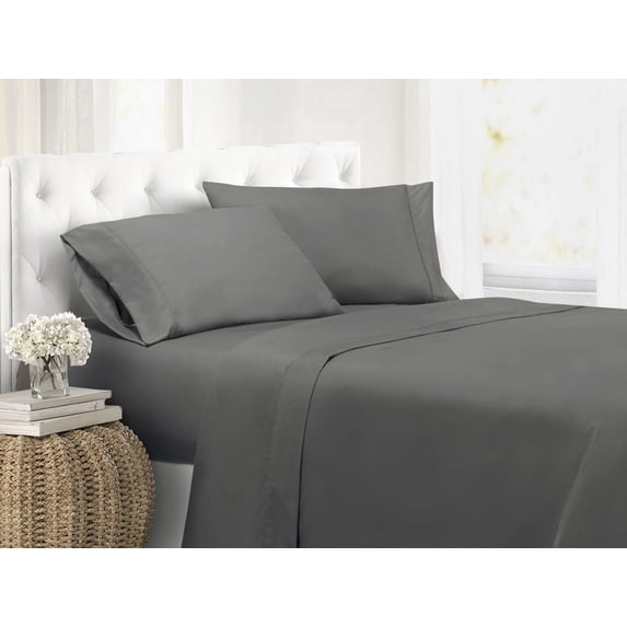 Swift Home Modern Ultra Soft 4-Piece Gray Easy Fit Microfiber Sheet Set, Queen