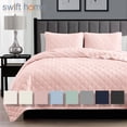 thumbnail image 1 of Swift Home Modern Ultra Soft Microfiber Traditional Diamond Quilting Coverlet Quilt Set Rose Blush Full - Queen 3 Piece, 1 of 6
