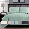 thumbnail image 1 of Swift Home Modern Ultra Soft Microfiber Traditional Diamond Quilting Coverlet Quilt Set Sage Full - Queen 3 Piece, 1 of 6