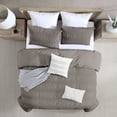 thumbnail image 1 of Swift Home Moselle 100% Yarn Dyed Cotton Ruched Waffle Weave Duvet Cover Set (Comforter Not Included) Dark Grey - Full - Queen, 1 of 5