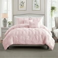 thumbnail image 1 of Swift Home Premium Bedding Set Collection 2-Piece Ruched 3D Floral Pintuck Comforter Set – Rose Blush, Twin/Twin XL (68”x90”), 1 of 5