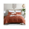 thumbnail image 1 of Swift Home Rukai 100% Cotton Clipped Diamond Jacquard 5-Piece Bedding Comforter Set Rust - King, 1 of 4