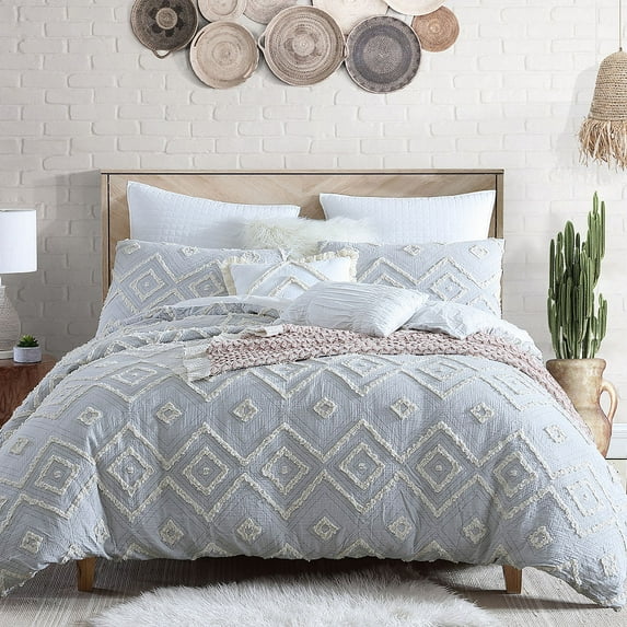 Swift Home Rukai 5-pc. Cotton Comforter Set Gray - Full-Queen