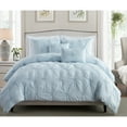 thumbnail image 1 of Swift Home Stylish Extra Plush Comfort Floral Pintuck Comforter Set Baby Blue King - Cal King, King Sham 3 Piece, 1 of 5