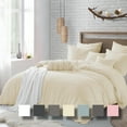 thumbnail image 1 of Swift Home Ultra Soft Crinkled Texture Pre-Washed Duvet Cover & Sham Set (Comforter not Included), Twin/Twin XL (68"x 90"), Sweet Cream, 1 of 5