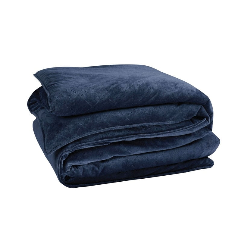 Navy Soft Plush Heavy Weight Knitted Blanket, 48" x 72"