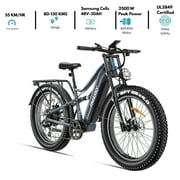 Swift Horse Pro Mountain Electric Bike 2000W BAFANG Motor & 48V 30Ah Samsung Cells Battery, 56KMH Speed, 150 KM Long Range, Full Suspension, 26" Fat Tires, Hydraulic Brakes-Blue