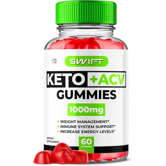 Swift Keto ACV Gummies- Apple Cider Vinegar Supplement for Energy & Focus - Dietary Supplement Gummies with Apple Cider Vinegar Folate Vitamin B12 B6 Beet Root (60 Gummies)