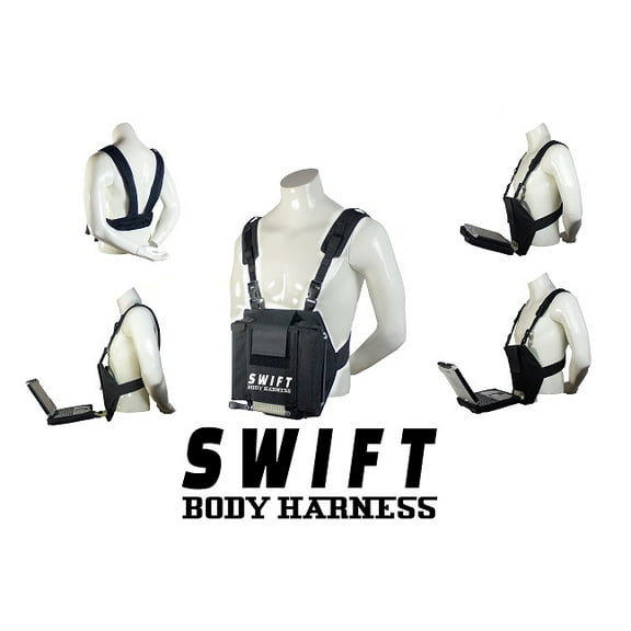 Ergoguys SBPLH-28-34 Swift Platform Body Harness for Laptop & Tablets - 28-34 Waist - Black Pouch, Coyote Green Straps - Adjustable - Plastic - Foam - Cordura Nylon Fabric