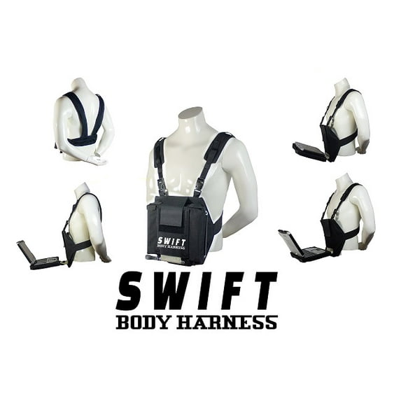Ergoguys SBPLH-28-34 Swift Platform Body Harness for Laptop & Tablets - 28-34 Waist - Black Pouch, Coyote Green Straps - Adjustable - Plastic - Foam - Cordura Nylon Fabric