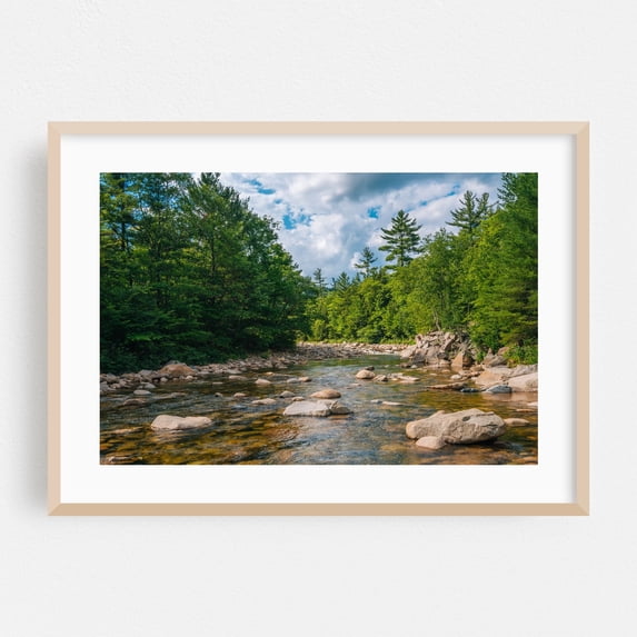 Swift River 02 - New Hampshire Photography Oak Framed Wall Art Print 20 x 30 inches