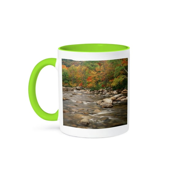 3drose, Swift River, White Mountains Forest, New Hampshire Usa - Us30 Aje0057 - Adam Jones, 11oz Two-tone Green Mug