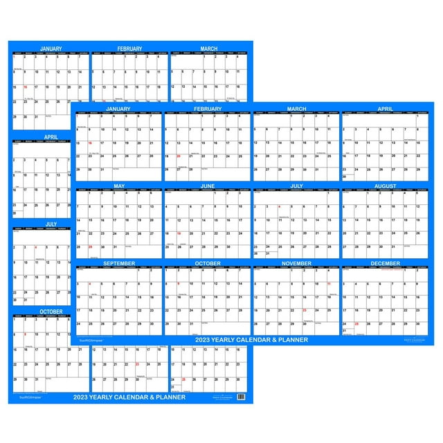 SwiftGlimpse 18" x 24" Yearly 2024 Wall Calendar, Erasable, Reversible