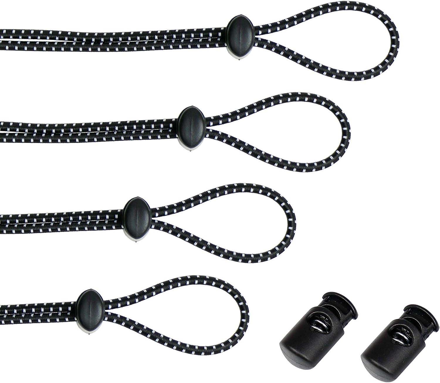 SwiftGlow Swimming Goggles Bungee Cord Straps Kit (4 Pack) Adjustable