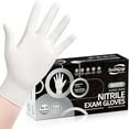 thumbnail image 1 of SwiftGrip Disposable Nitrile Exam Gloves, 3-mil, XL, Box of 100, White Nitrile Gloves Disposable Latex Free for Medical, Cleaning, Cooking & Esthetician, Food-Safe, Powder-Free, Non-Sterile, 1 of 10