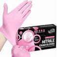 thumbnail image 1 of SwiftGrip Nitrile Exam Gloves, 4 Mil, X-Large, Cherry Blossom, Food Safe Gloves Disposable Latex Free, Powder Free for Cleaning Supplies, Esthetician, Hair Dye, Tattoo Supplies (Box of 50), 1 of 10