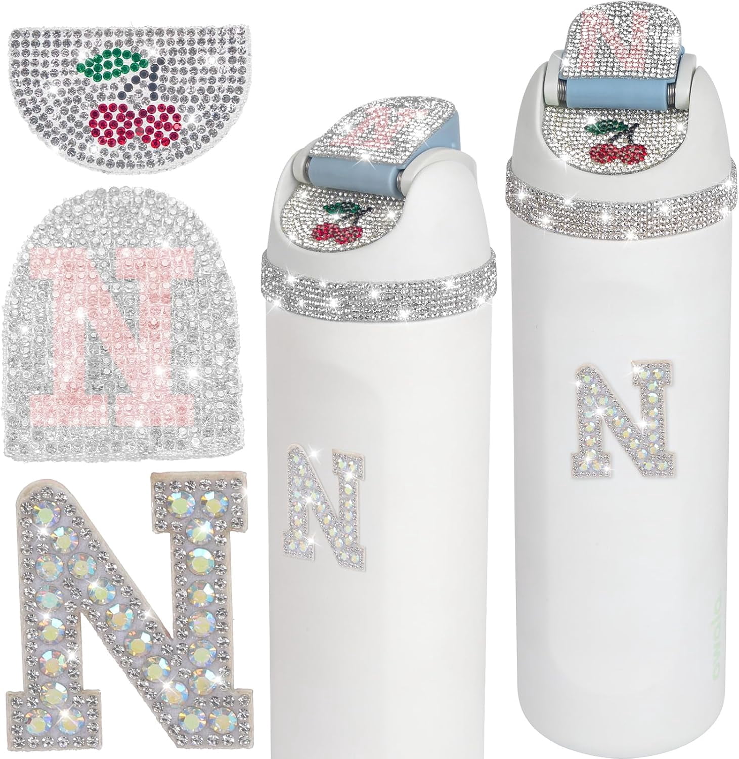 RNFVJH 11-Piece Decorations Charms For Owala Water Bottles - Bling Rhinestone & Butterfly Flower Stickers For 16oz-40oz