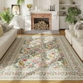 thumbnail image 1 of SwiftPulse Area Rugs 8x10 for Living Room Clearance Washable Vintage Floral Rug Non Slip Low Pile Large Rug for Bedroom, Farmhouse, Dining Room, Kids Playroom, Beige, 1 of 15