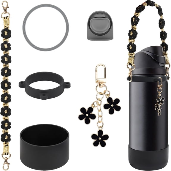 SwiftPulse Comprehensive Compatible Owala Accessories Set: Silicone Boot for 24oz & 32oz Bottles, Water Bottle Handle Strap, Bottle Seal Ring, Replacement Stopper, Charms, Compatible Owala FreeSip