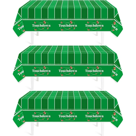 SwiftPulse Football Party Decorations,3 Pack Tablecloth Disposable Plastic 54'' x 108'', Birthday Decor,Football Table Cloth for Rectangle Tables,Football Supplies Home