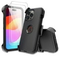 thumbnail image 1 of SwiftTech for iPhone 17 Pro Max Case with Screen Protector and Belt Clip Holster Military Grade Heavy Duty Protection 3 in 1 Shockproof Durable Detachable iPhone 17 Pro Max 6.9 inch 2025 Phone - Black, 1 of 8