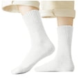 thumbnail image 1 of SwiftWear 5 Pairs Basic Crew Socks Comfort Fit Boot Socks for Women,Knit Thick Socks Casual Soft Cotton Blend, Solid, White, 1 of 7