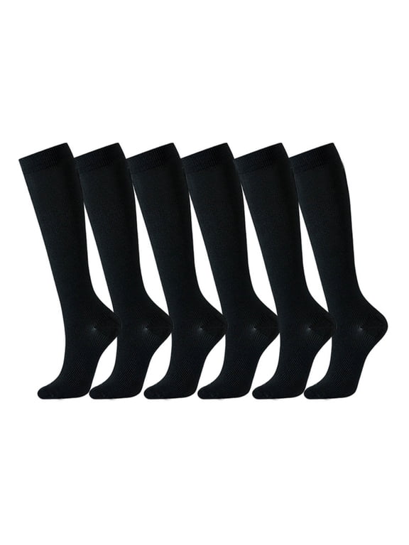6-Pack Knee High Sport Socks for Men & Women, Athletic Cushioned Support, Moisture-Wicking and Breathable Colorful Socks