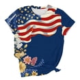 thumbnail image 1 of SwiftWear American Flag Print Women's Short Sleeve T-Shirt Comfortable Loose Fit Floral Casual Tops for 4th of July Outfits Summer Holiday, 1 of 5