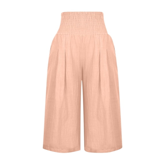SwiftWear Breathable Cotton-Blend Capri Pants Relaxed Wide Cut with Adjustable Waist & Pocket | Summer Style Essential S-3XL